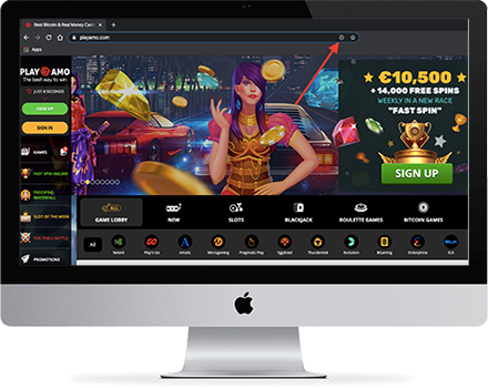 PlayAmo Casino Desktop-versjon